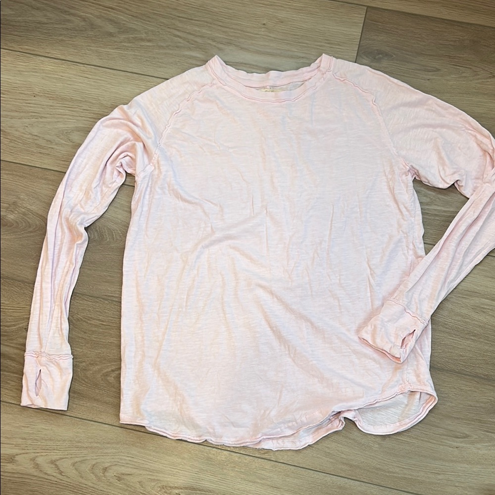 We The Free Pink Oversized long sleeve shirt